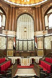 قاعة المجلس النيابي السوري حيث ابدعت ازاميل العائلة بتكليف من المتعهد السيد الخياط