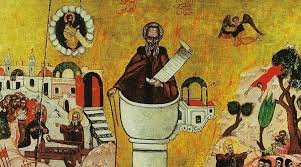 ايقونة القديس سمعان العمودي رائد مدرسة الرهبان العموديين