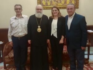 احفاد الشهيد الاب حبيب خشة ابناء المرحومة ابنته مارسيل خشة الماظ وقد استقبلهم غبطة ابينا البطريرك يوحنا العاشر في دار البطريركية