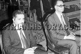 رئيسا مجلسي الوزراء في سورية ولبنان محمد علي الحلبي وسليم الحص في جنازة البطريرك الياس في المريمية