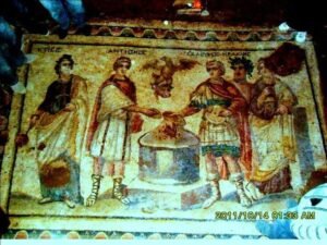 سلوقوس يقدم القربان محرقة للاله زوس مستشيرا اياه في اقامة عاصمته التي كانت انطاكية