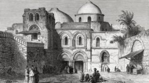 رسم لكنيسة القيامة في القدس في القرن التاسع عشر