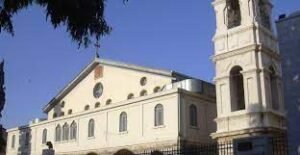 واجهة وجرسية الكاتدرائية المريمية بدمشق