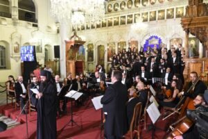 الوكيل البطريركي المطران افرام يقرأ كلمة غبطة البطريرك يوحنا العاشر راعي الاحتفال