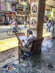 صورة زيتية عن سوق الصالحية