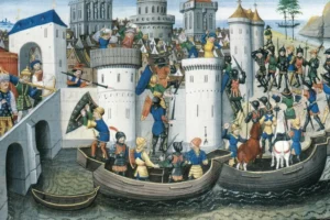 الحملة االفرنجية الرابعة تقتحم القسطنطينية عاصمة الإمبراطورية الرومية 1204 للميلاد