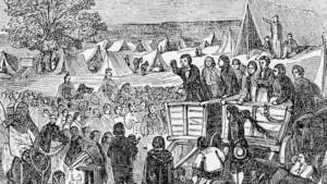 رسم يظهر يونغ وهو يقوم بالتبشير