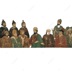 بوريس البلغاري مع وفد مجمع القسطنطينية لتحديد تبعية البلغار روحيا بين القسطنطينية ورومية